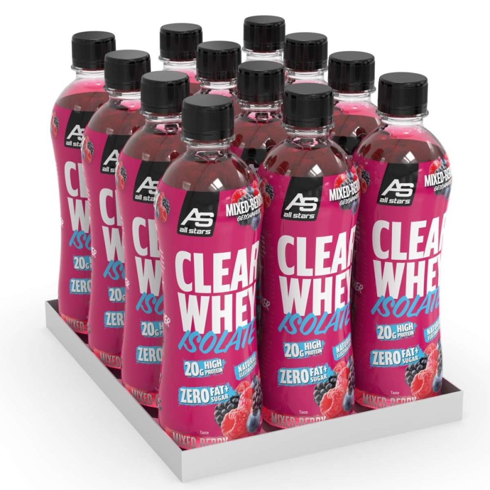 Allstars Clear Whey Isolate 500ml - 12pz - Mixed Berries