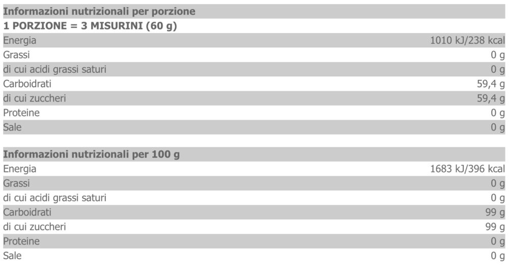 Busta Dextro Plus - 100% destrosio - 1kg - Gusto Natural - immagine 2